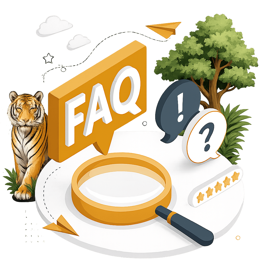 FAQ with tiger in jungle