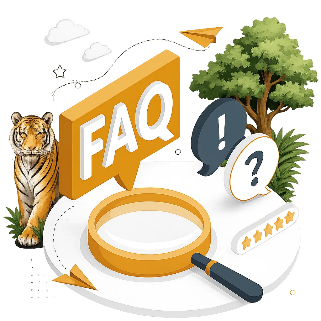 FAQ with tiger in jungle
